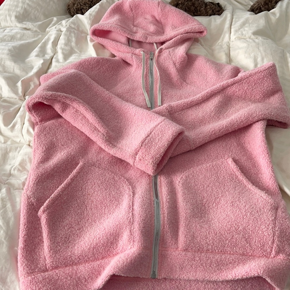 Lululemon SoSherpaHooded Jacket Wool Blnd Pnk Haze